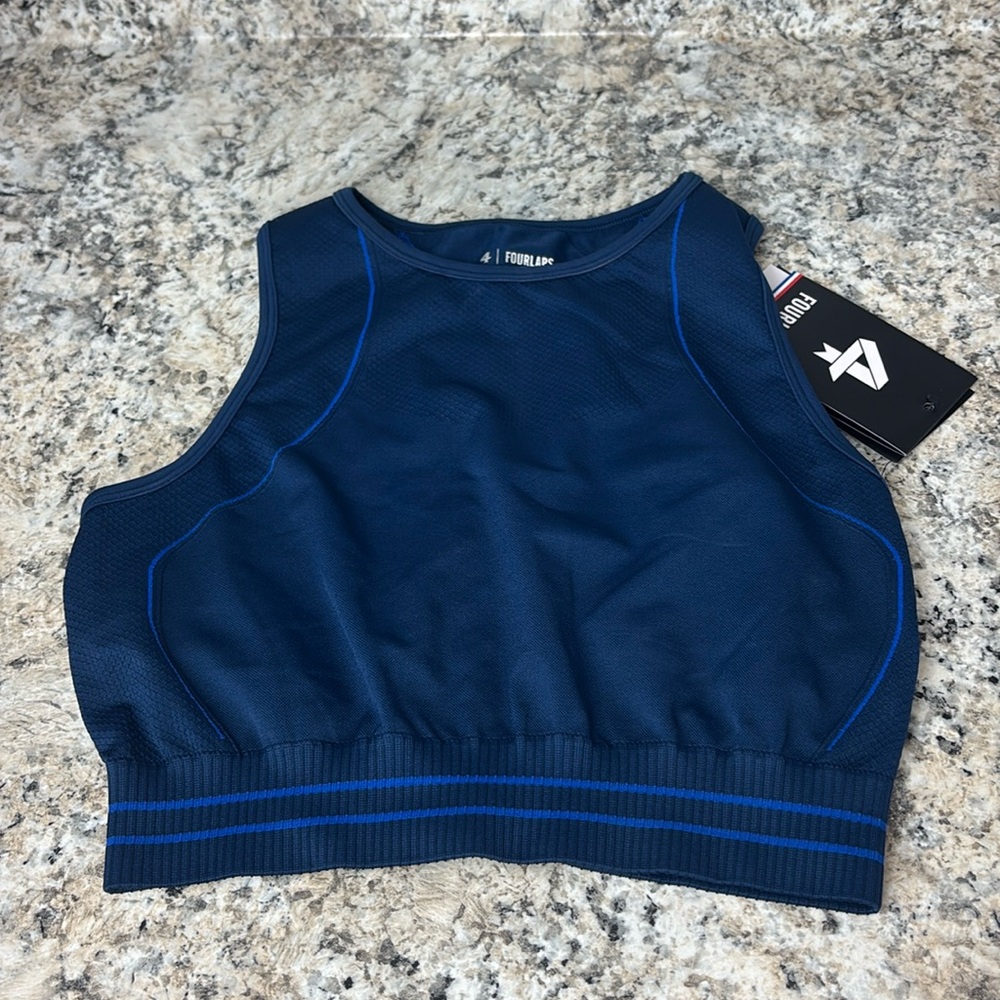 Fourlaps Breathe Seamless Bra Midnight Blue M/L NWT